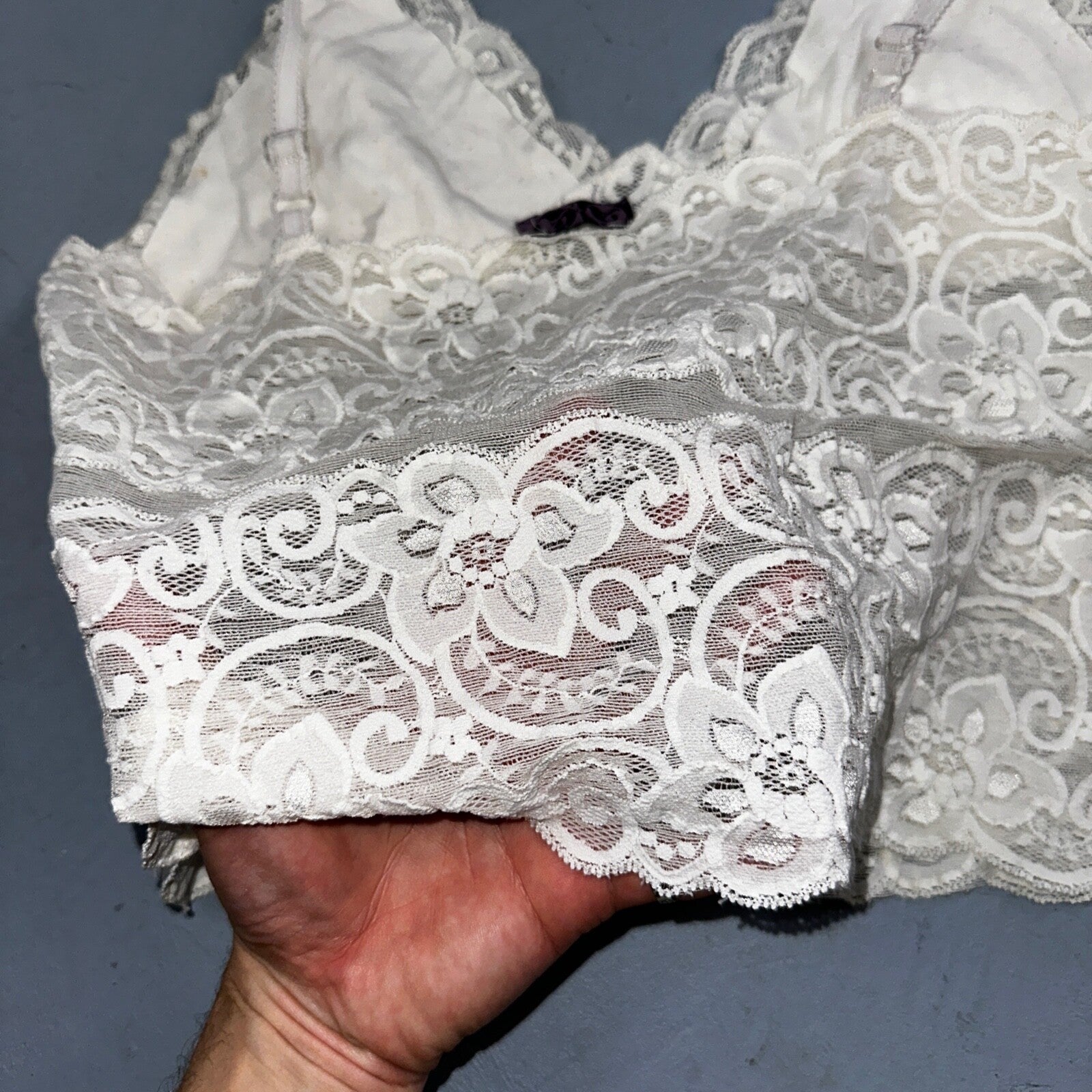 VTG 1970s AA Lingerie Slip Dress Sleepwear Full Sweep Nightgown Lace Hearts