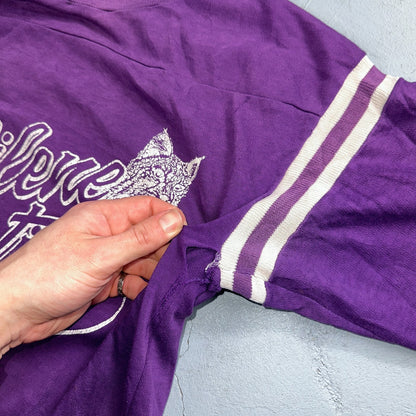 Abilene Christian University Texas 70s VTG T Shirt Football Raglan Purple 1970s