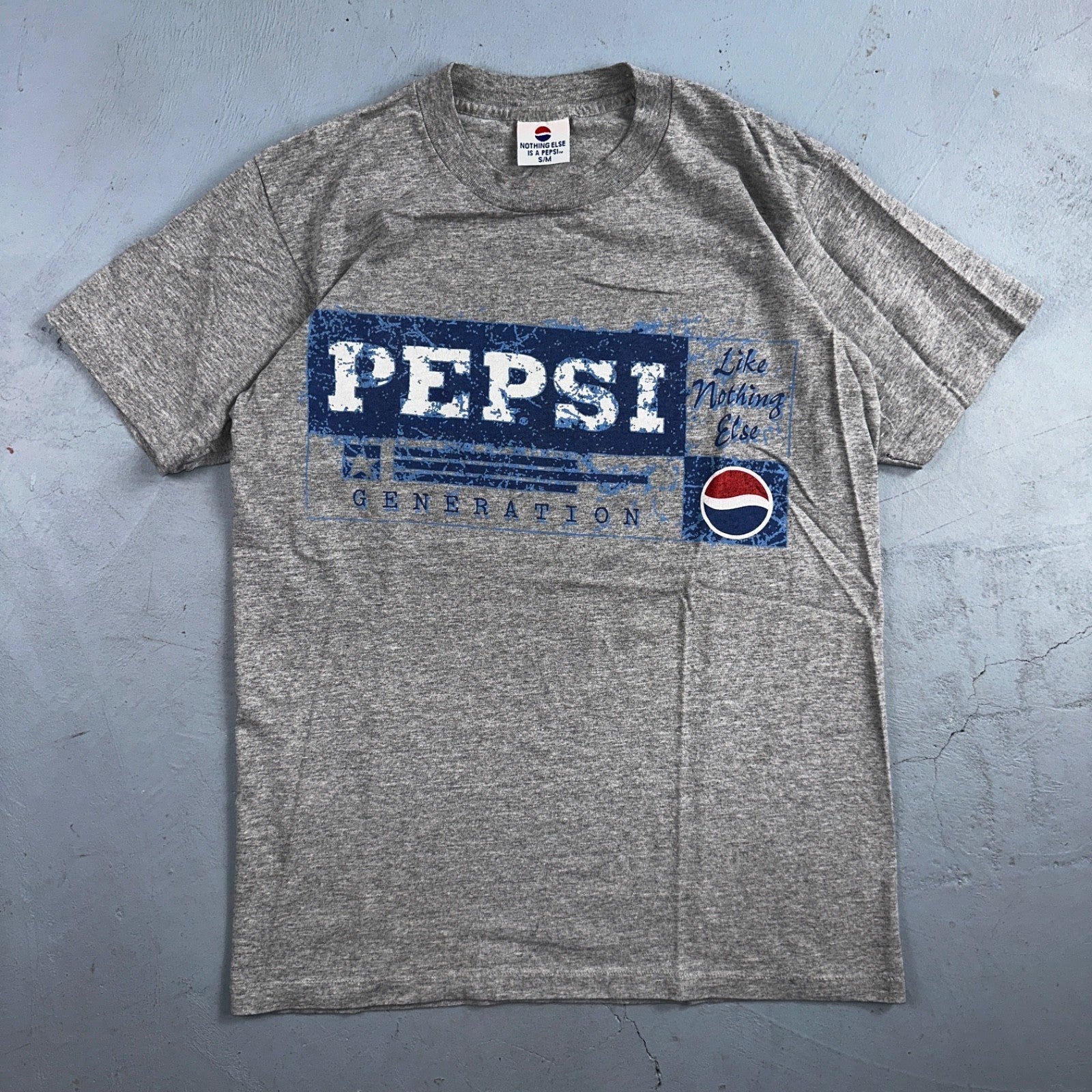 Pepsi Generation Like Nothing Else VTG T Shirt 90s Single Stitch Gray Soda Drink