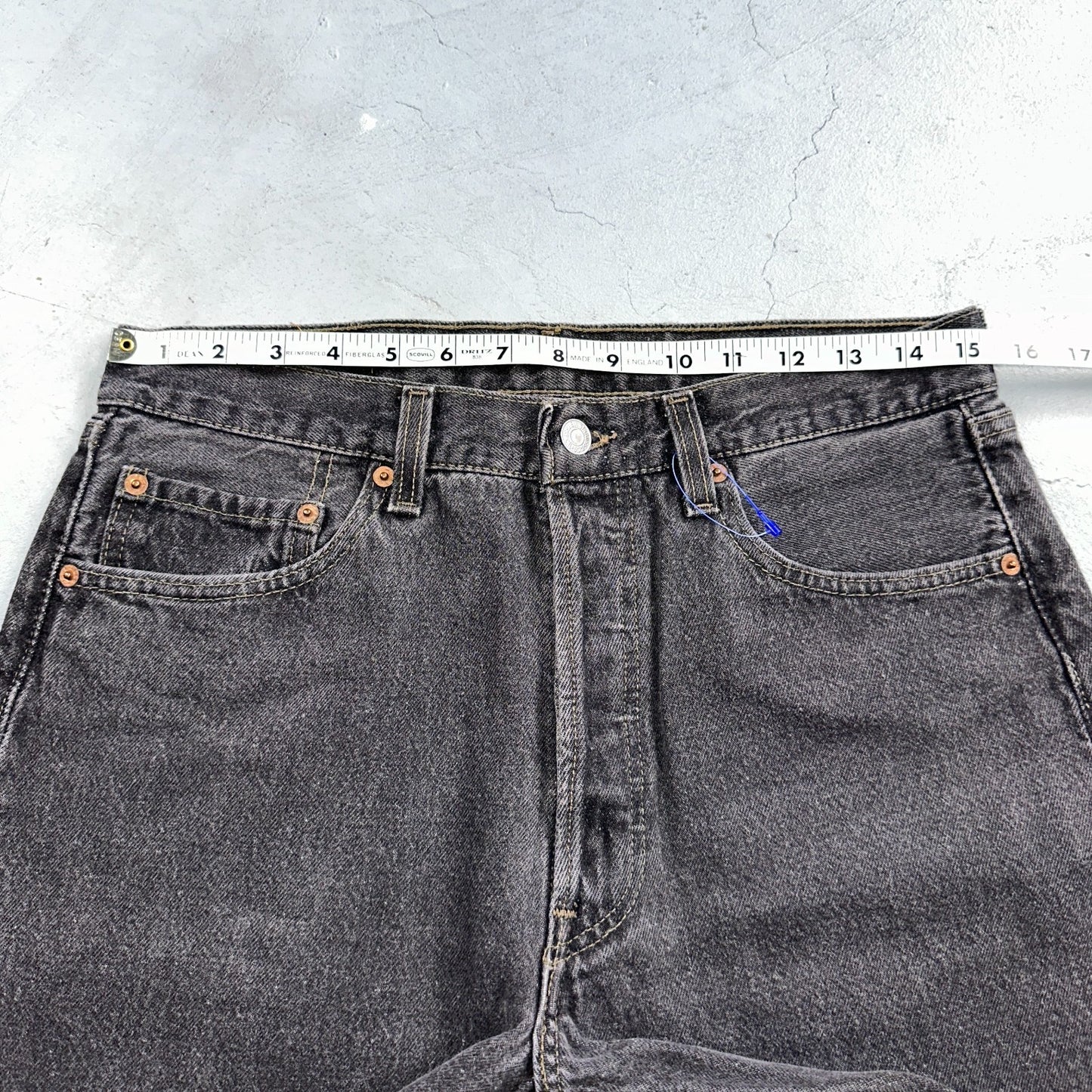 Levis 501 Vintage 90s USA XX Straight Leg Jeans Black Light Wash 33x30 Act 30x29