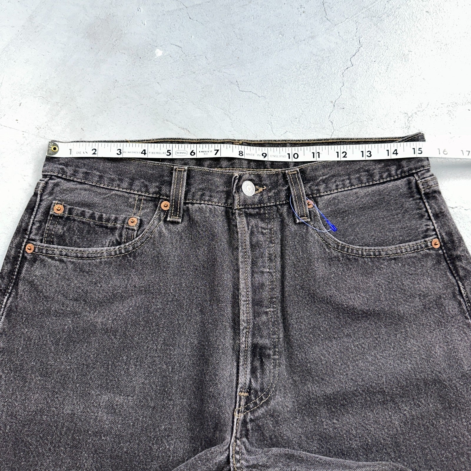 Levis 501 Vintage 90s USA XX Straight Leg Jeans Black Light Wash 33x30 Act 30x29