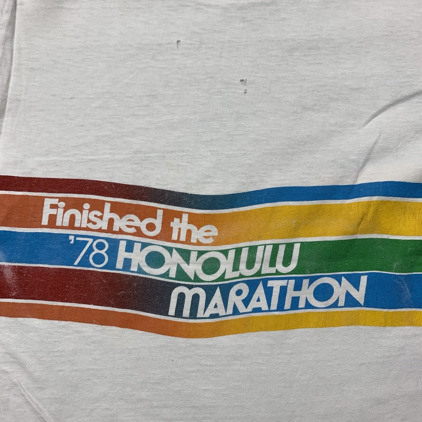 Nike Vintage T Shirt Mens M 1978 Honolulu Hawaii Marathon Runner Pinwheel 70s