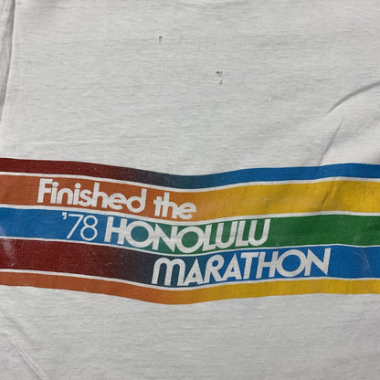 Nike Vintage T Shirt Mens M 1978 Honolulu Hawaii Marathon Runner Pinwheel 70s