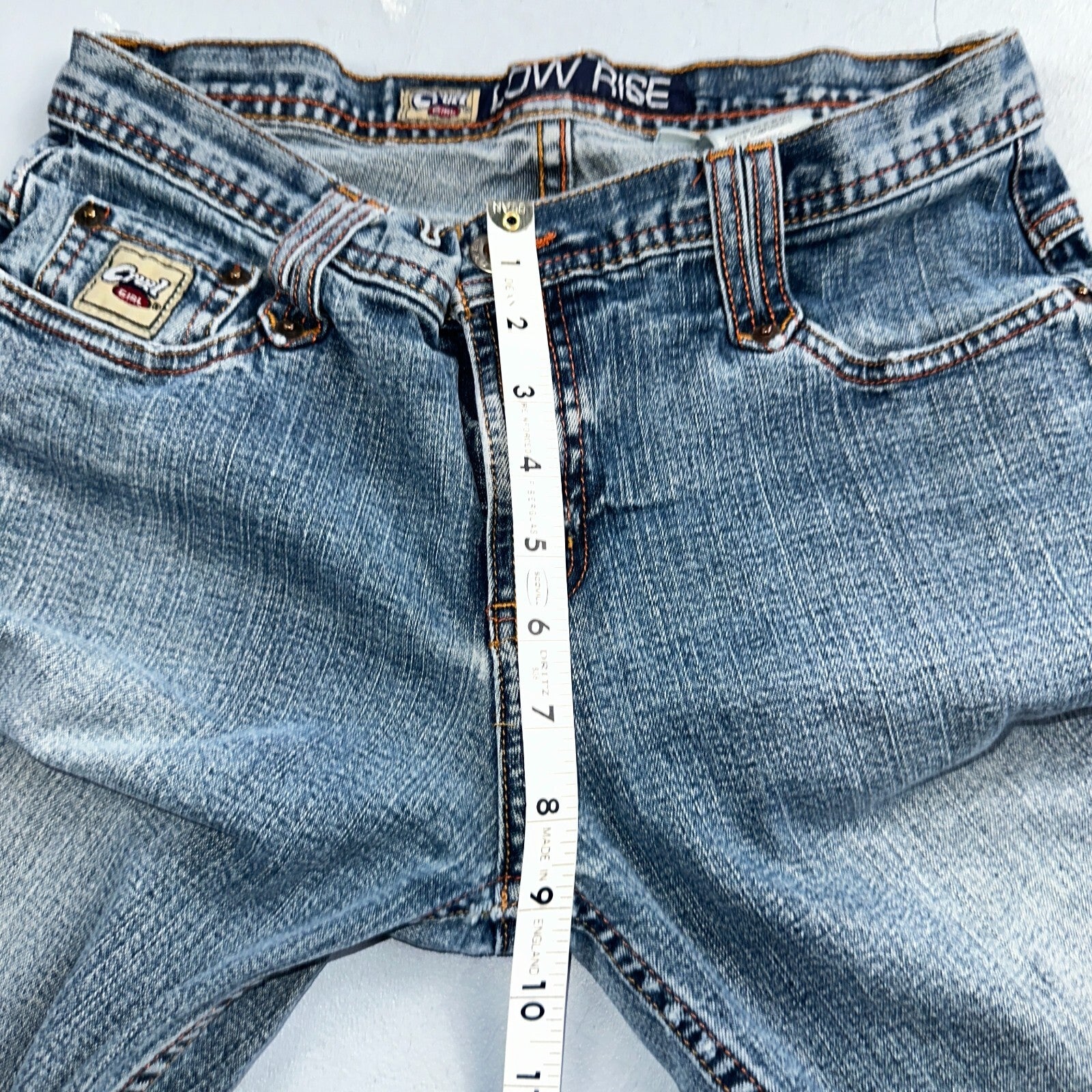 VINTAGE Cruel Girl Jeans Womens 9 Long Regular Low Rise Wide Leg Med Wash Denim