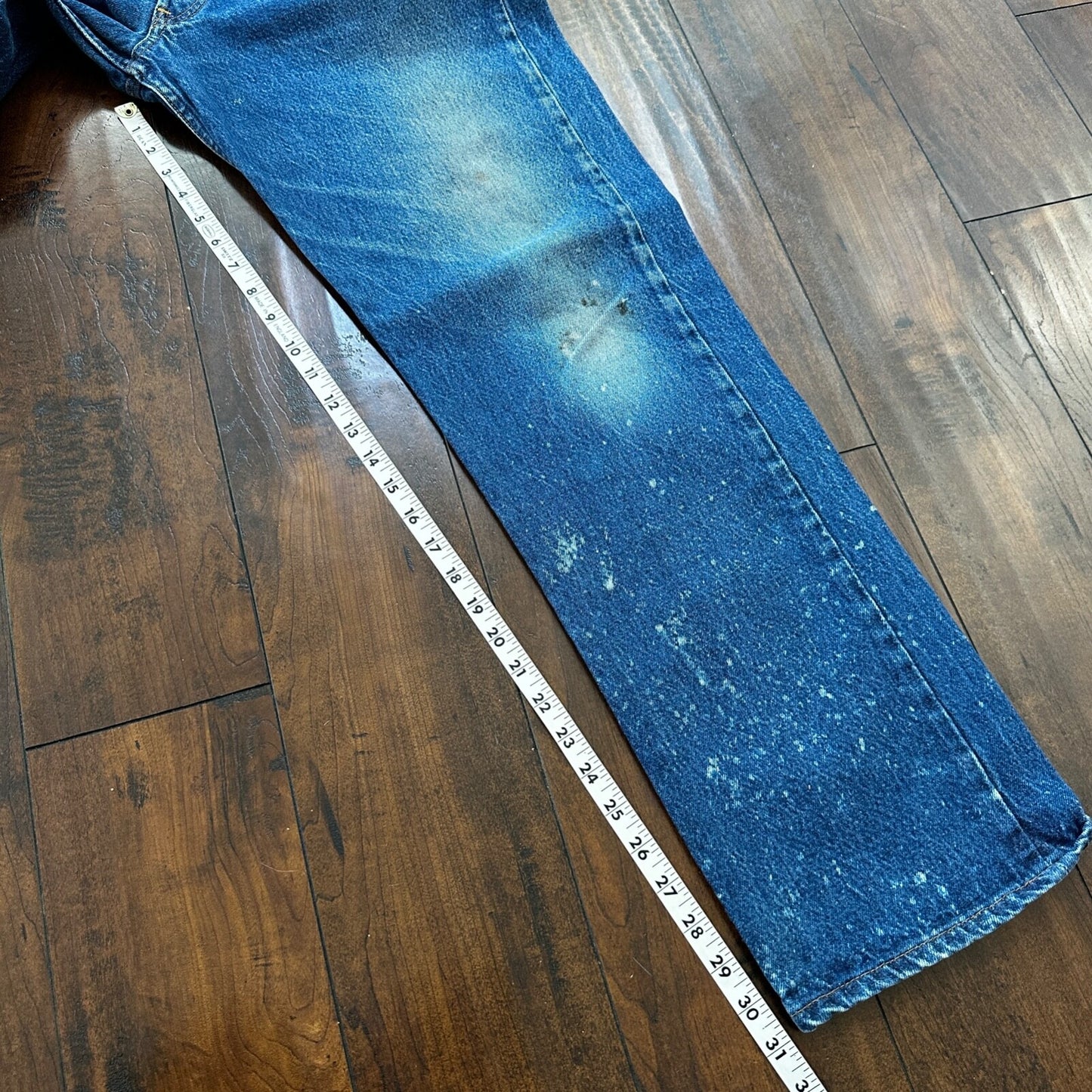 VTG 80s Levis 501 Button Fly 38x36 USA Tag Jeans Straight Wash Blue XX Act 34x31