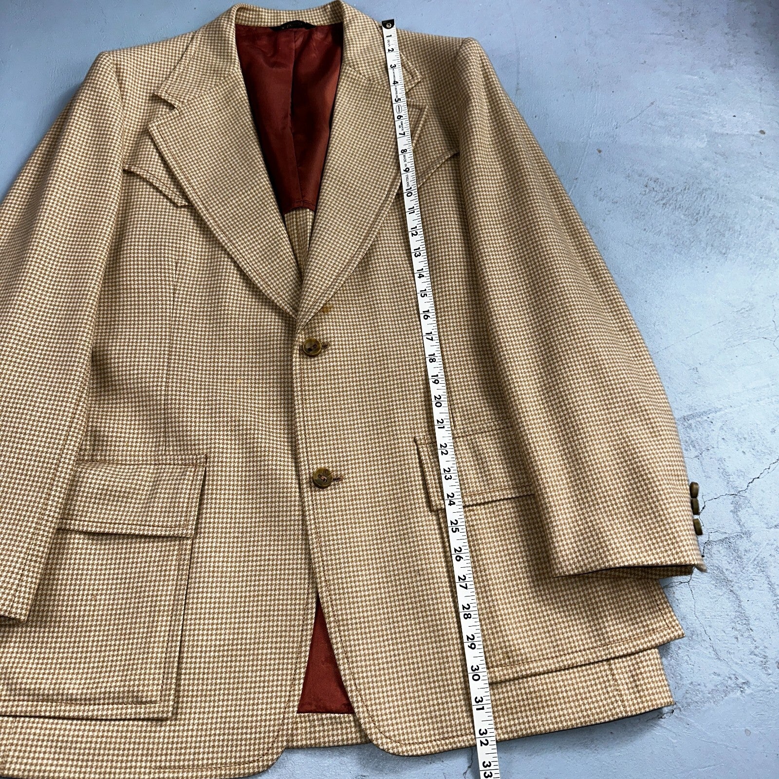 VTG Mens 3 PC Suit 40 Jacket Coat Pants Brown Rockabilly 70s 1970s Complete Fit