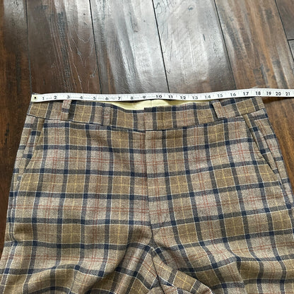 1960s 1970s Brown Sport Jacket VTG Mens Suit 44 36x28 Rockabilly Checkerboard