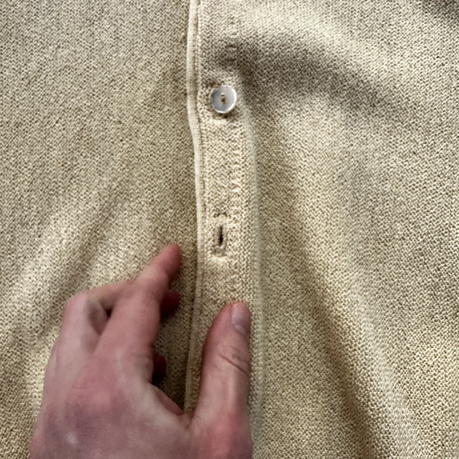 VTG 60s 70s Cardigan Sweater Alpaca Wool Kurt Cobain Cream Yellow Winter Cool