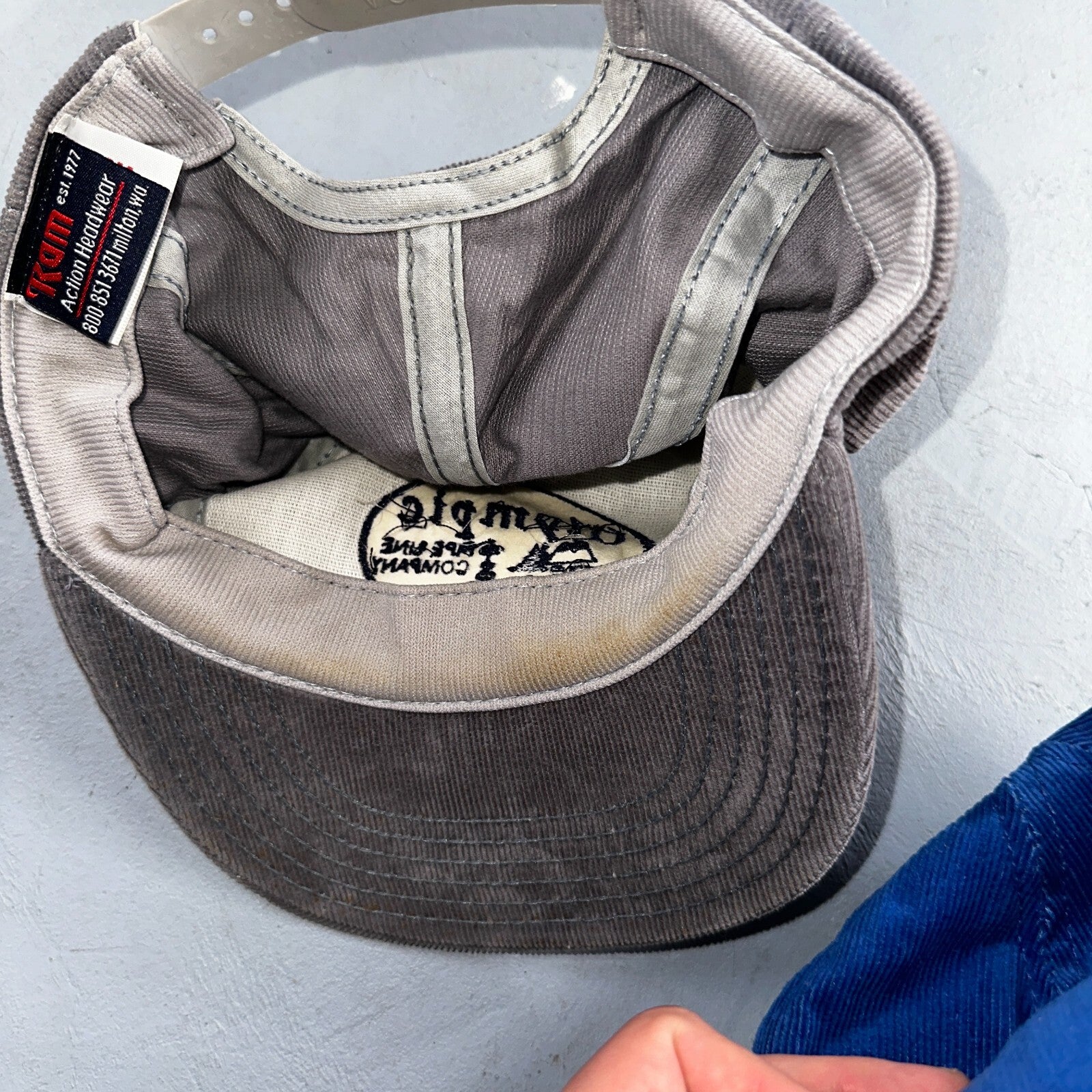 Olympic Pipeline Company VTG Hat Cap Snapback Oregon Corduroy RAM USA Lot 2