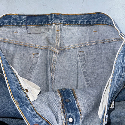 Levis 501 Vintage 90s USA XX Straight Leg Jeans Blue Light Wash 46x32 Act 42x28