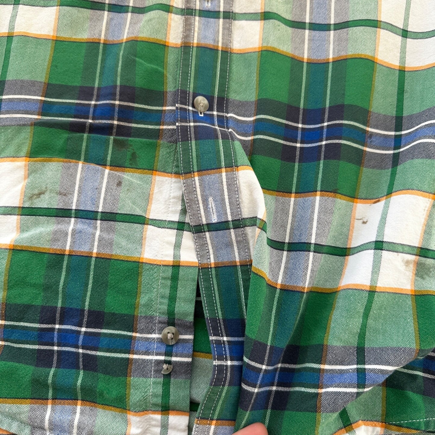 Wrangler Shirt 2XL XXL Green Blue Plaid Cowboy 90s Western Button Casual Mens