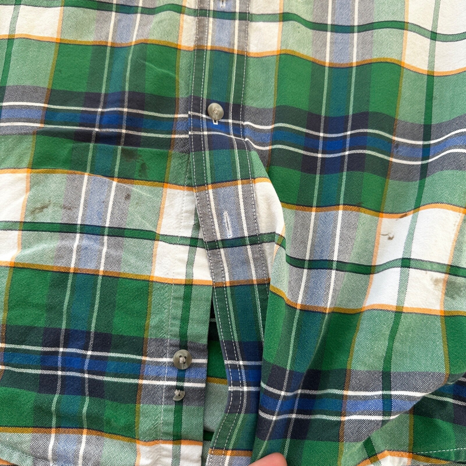 Wrangler Shirt 2XL XXL Green Blue Plaid Cowboy 90s Western Button Casual Mens