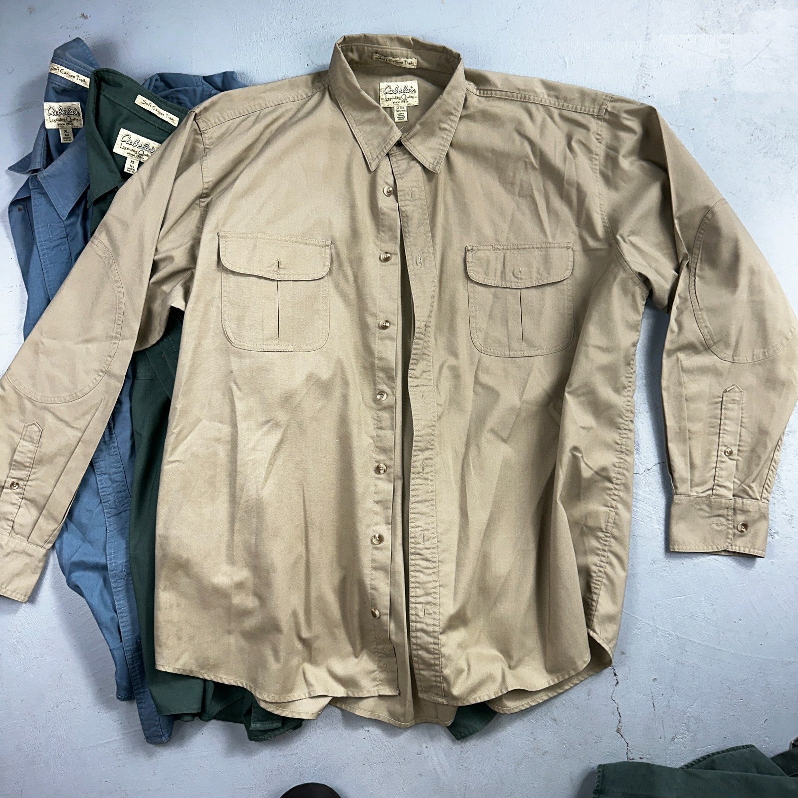 Cabela’s Legendary Quality Shirt Mens XL Tall Button Up Outdoors Lot 14 Safari