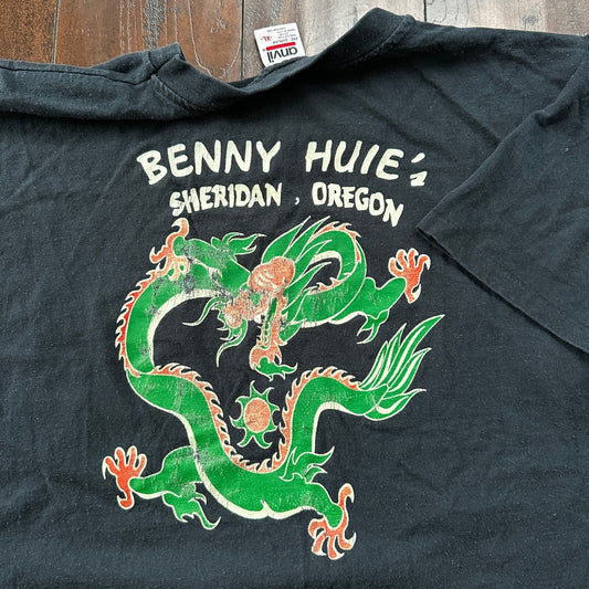 Chinese Art Dragon Sheridan Oregon Vintage T Shirt PDX Portland Food Asian 90s