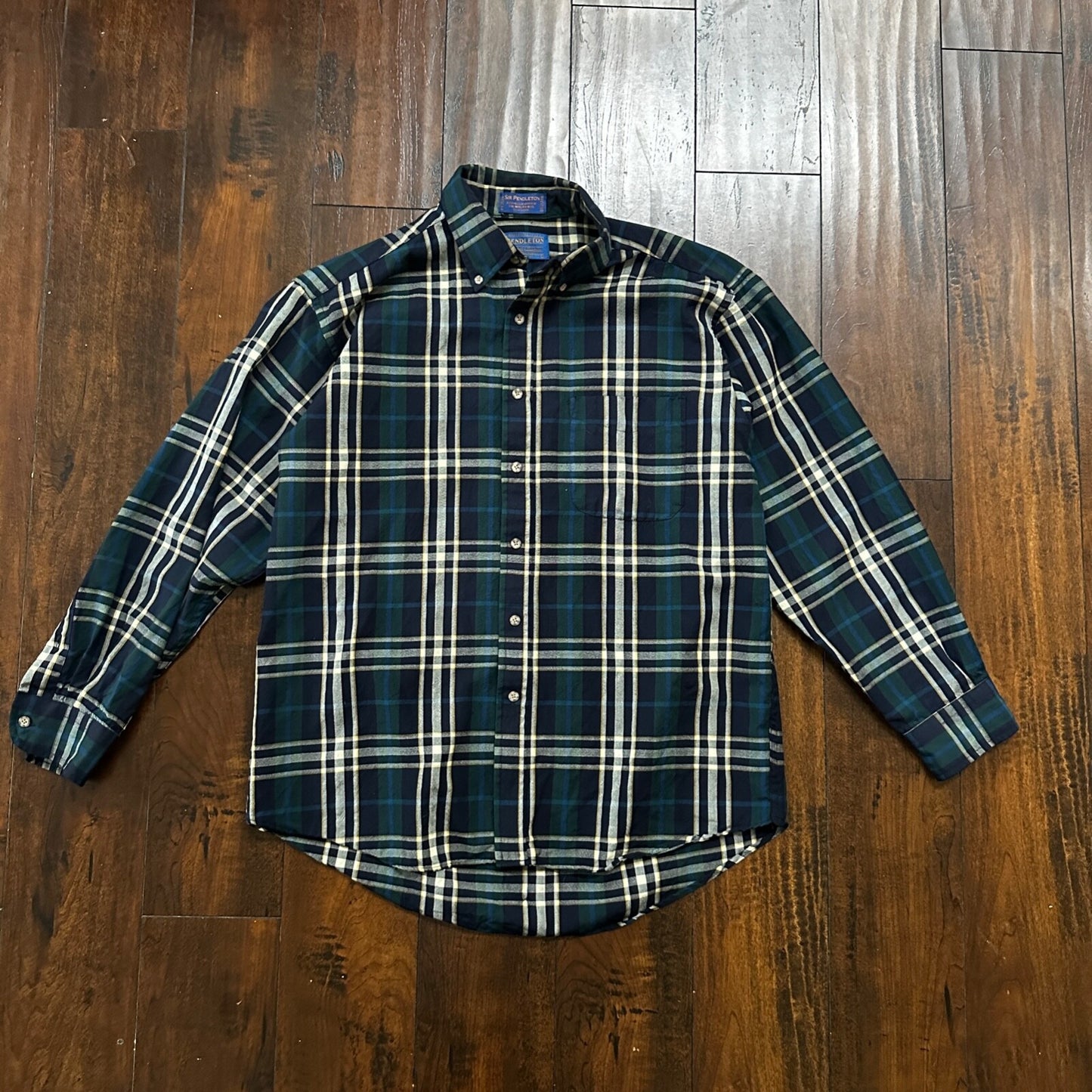 Pendleton Fireside Shirt Sir Pendleton Plaid Wool Flannel Size Large VTG Nice!