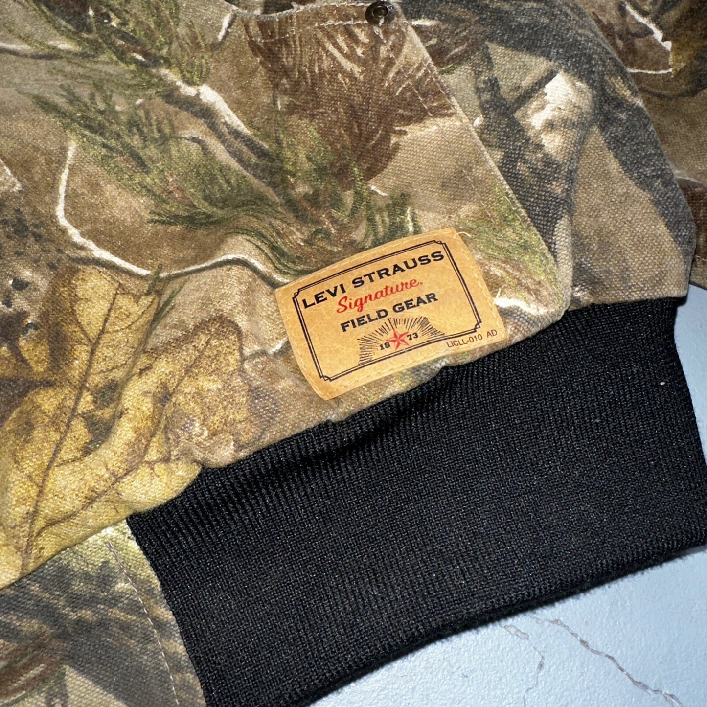 Levi Strauss Signature Field Gear Jacket Mens L Camo Hooded Realtree Lined Coat