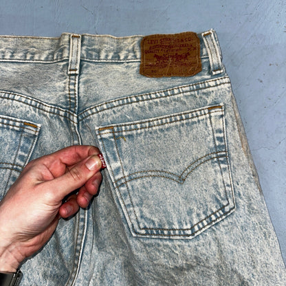 Levis 501 Vintage 90s USA XX Straight Leg Jeans Blue Light Wash 30x34 Act 27x34
