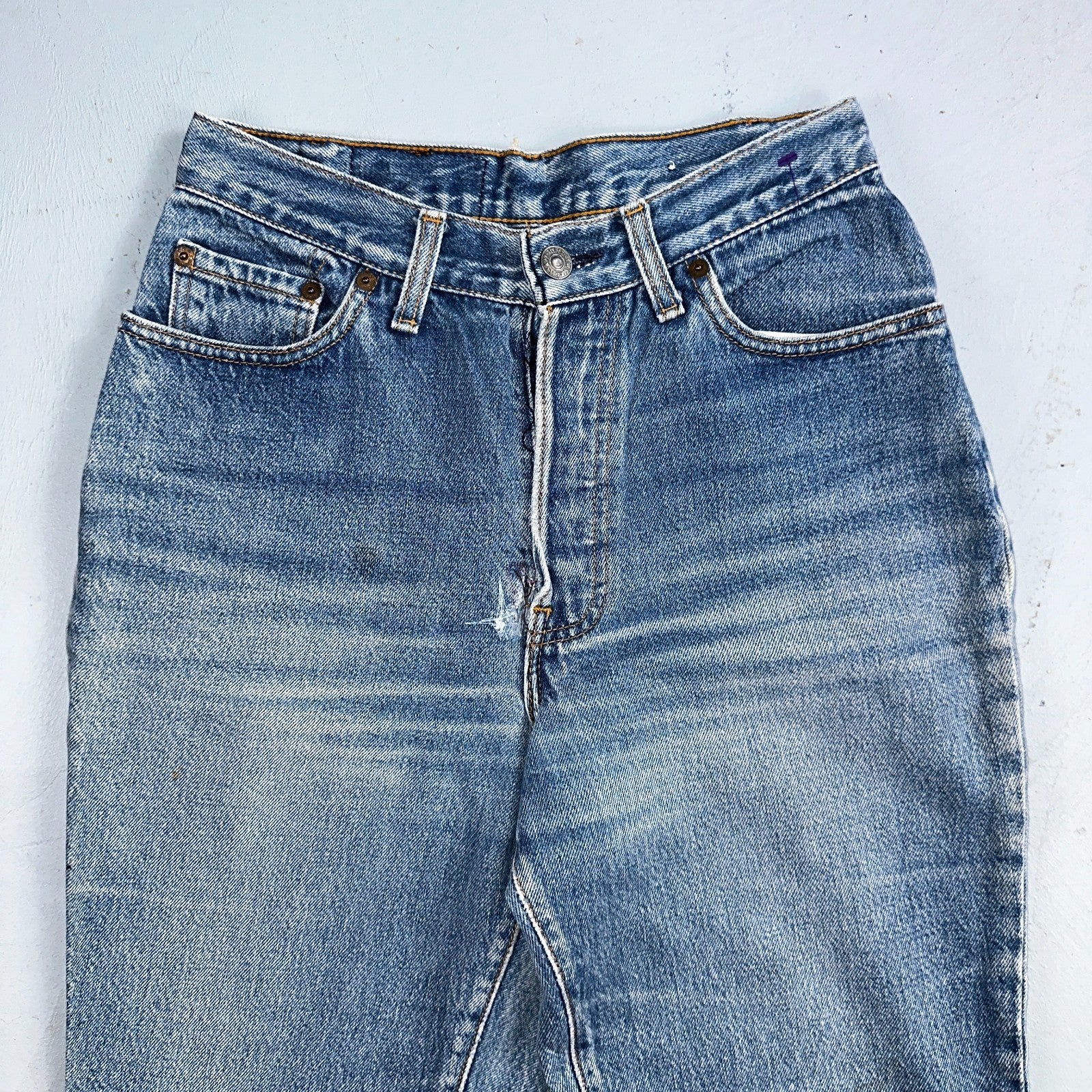 Levis 501 Vintage 80s USA XX Womens Jeans Blue High Rise Tapered 17501 25x27