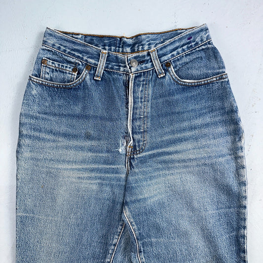 Levis 501 Vintage 80s USA XX Womens Jeans Blue High Rise Tapered 17501 25x27