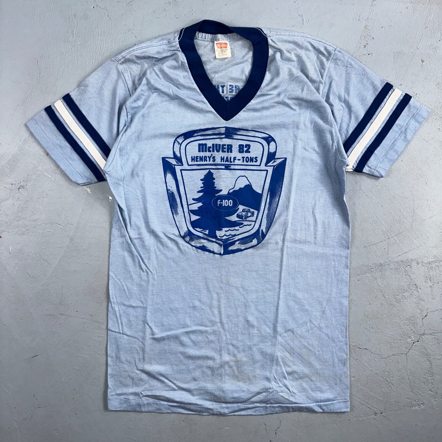 F100 Truck McIver VTG T Shirt Oregon PDX Blue Hamms Yogi Bear Forest Graphic Fun