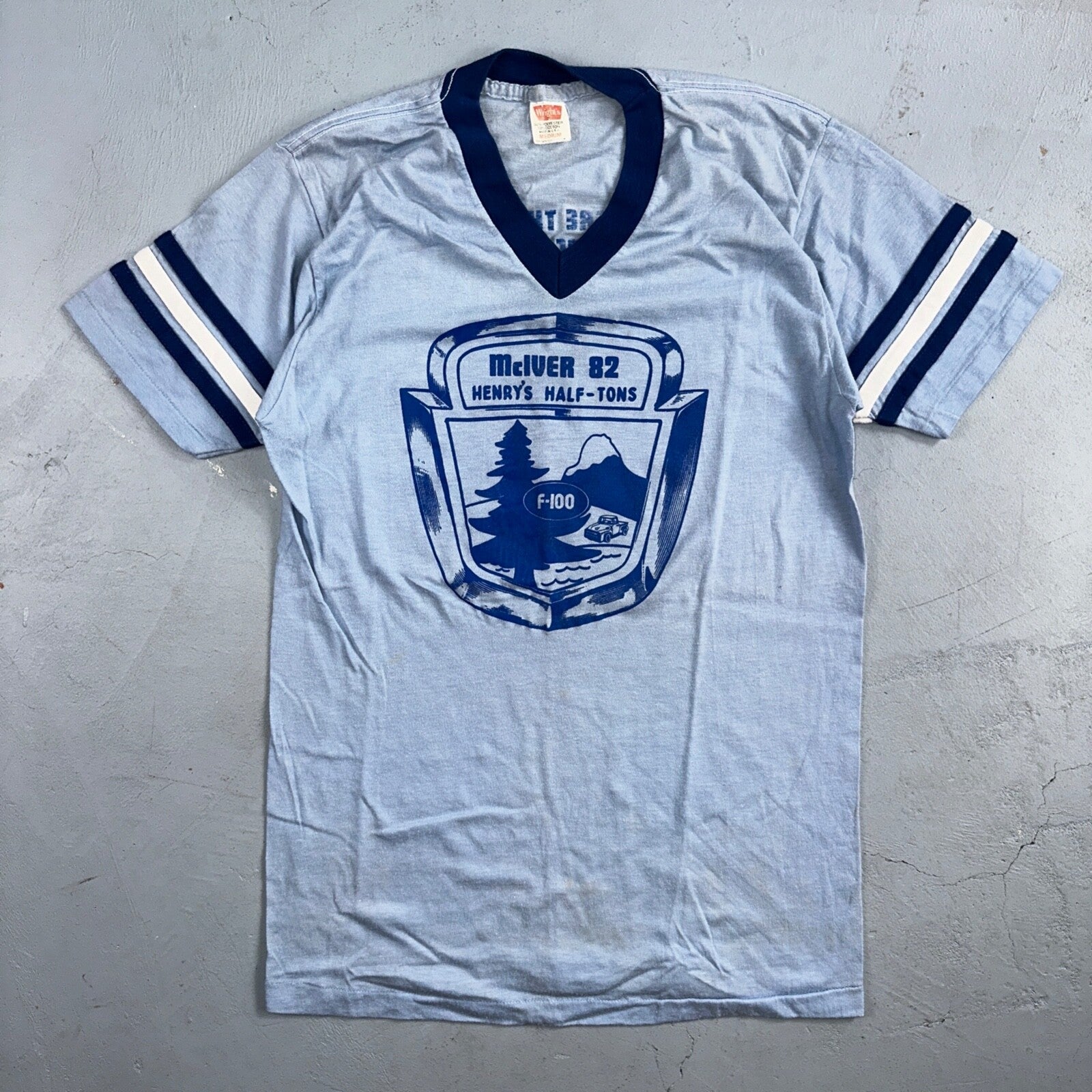 F100 Truck McIver VTG T Shirt Oregon PDX Blue Hamms Yogi Bear Forest Graphic Fun