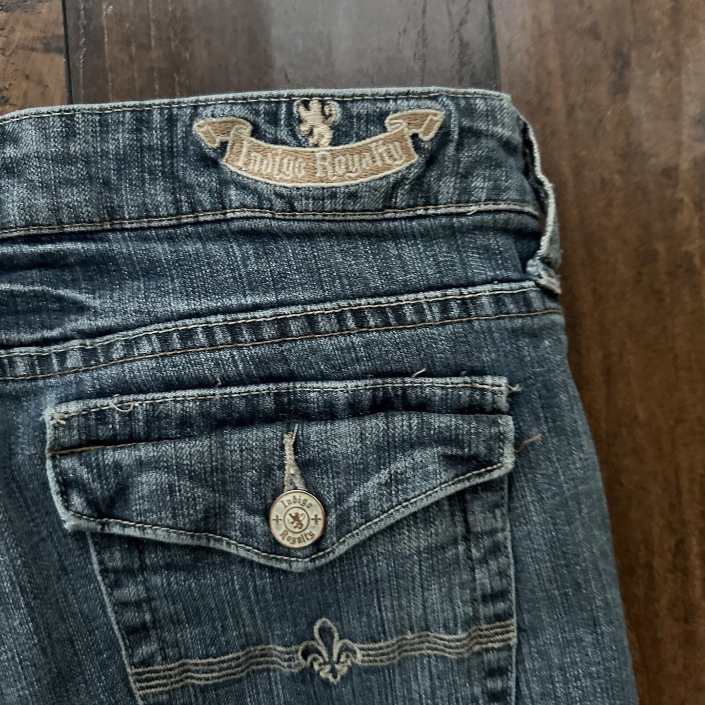 INDIGO ROYALTY Women's Dark Wash Jeans Size 9 Regular 29x31 Low Rise Vintage Y2K