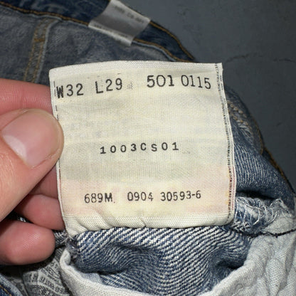 Levis 501 Vintage 90s Y2K XX Straight Leg Jeans Blue Med Wash 32x29 Act 31x28