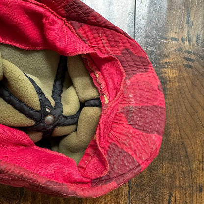Frogskin 70s Fisherman Vintage Hat Bucket POST WWII Frog Skin Pink Red Camo