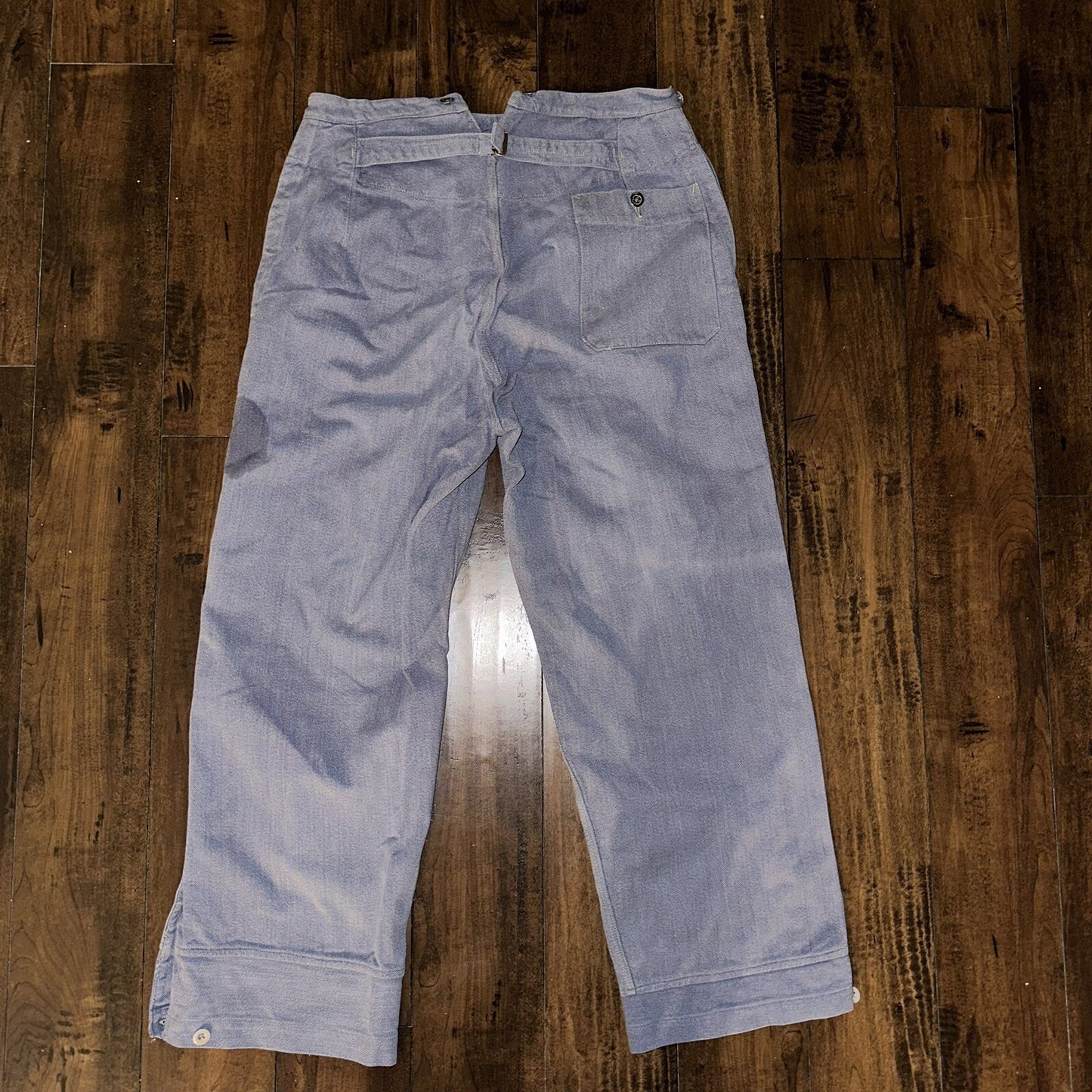 WWII Buckle Back Denim Pants Jeans Button Fly Swiss Rare Selvedge Redline 40s