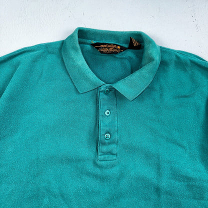 Eddie Bauer Vintage Polo Shirt Mens XL Green Collar Classic Preppy Knit 90s