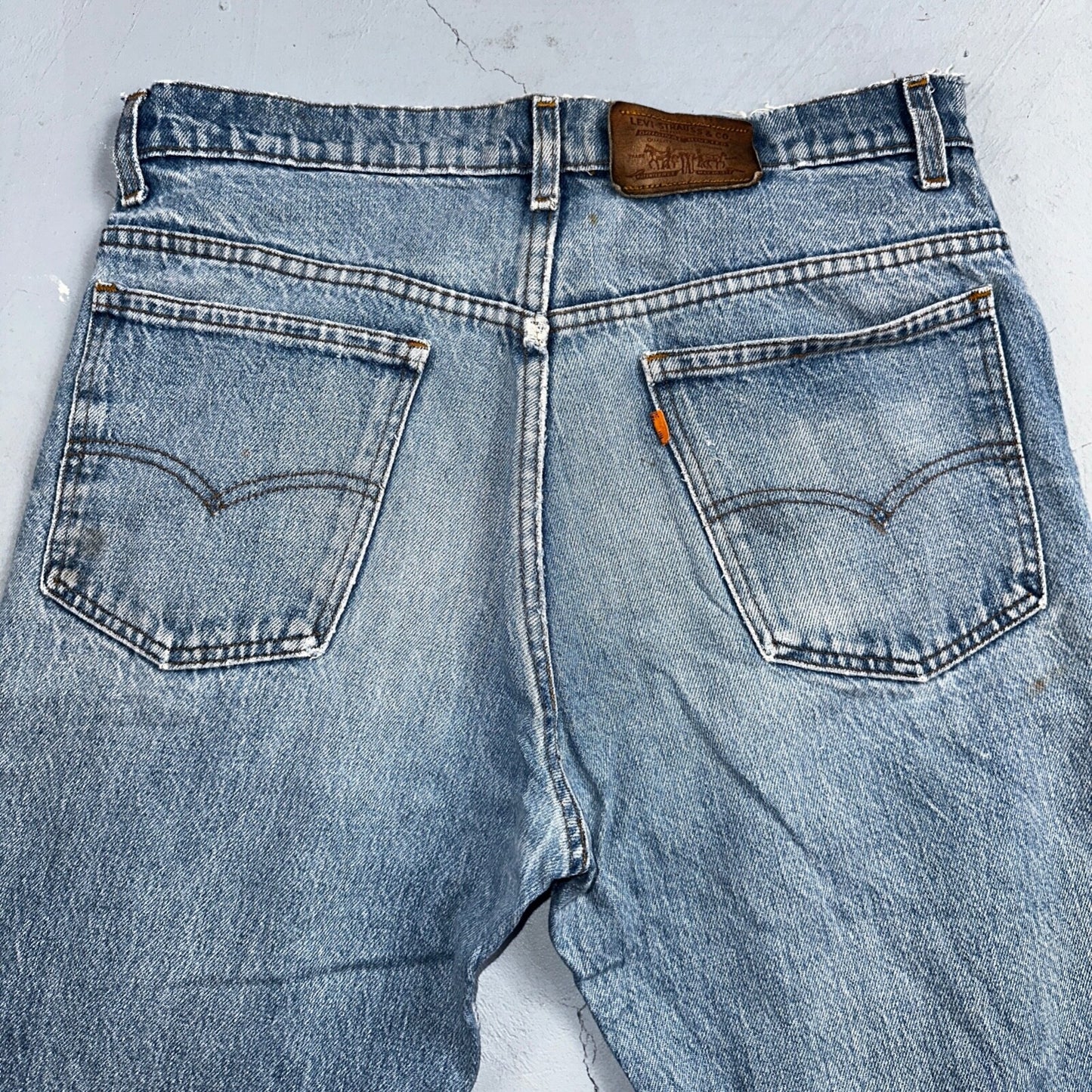Levis 517 Vintage 80s USA Orange Tab Bootcut Flare Blue Worn Jeans Act 32x34