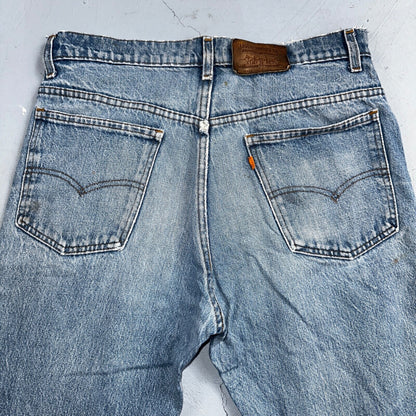 Levis 517 Vintage 80s USA Orange Tab Bootcut Flare Blue Worn Jeans Act 32x34
