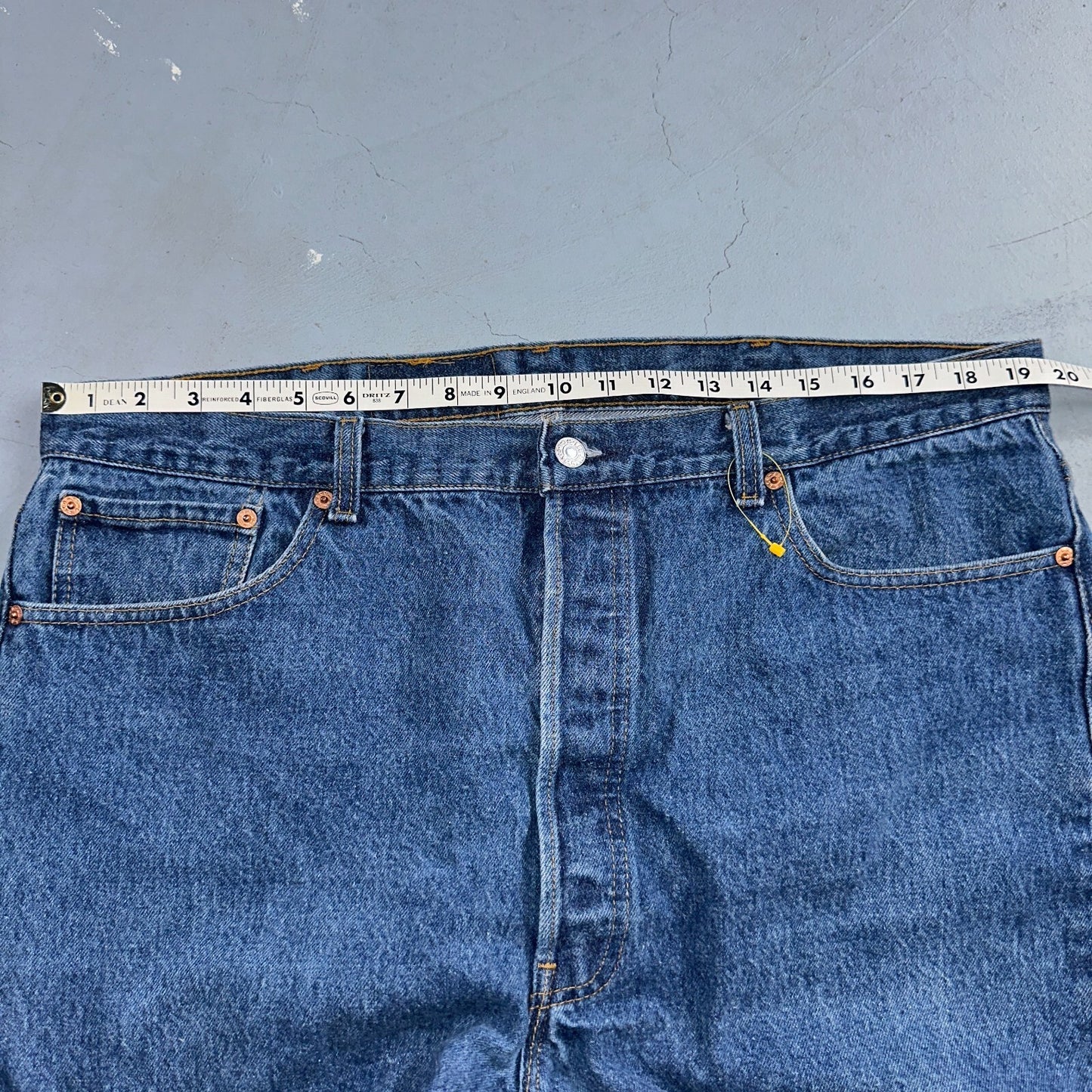 Levis 501 Vintage 90s USA XX Straight Leg Jeans Blue Med Wash 42x32 Act 39x29