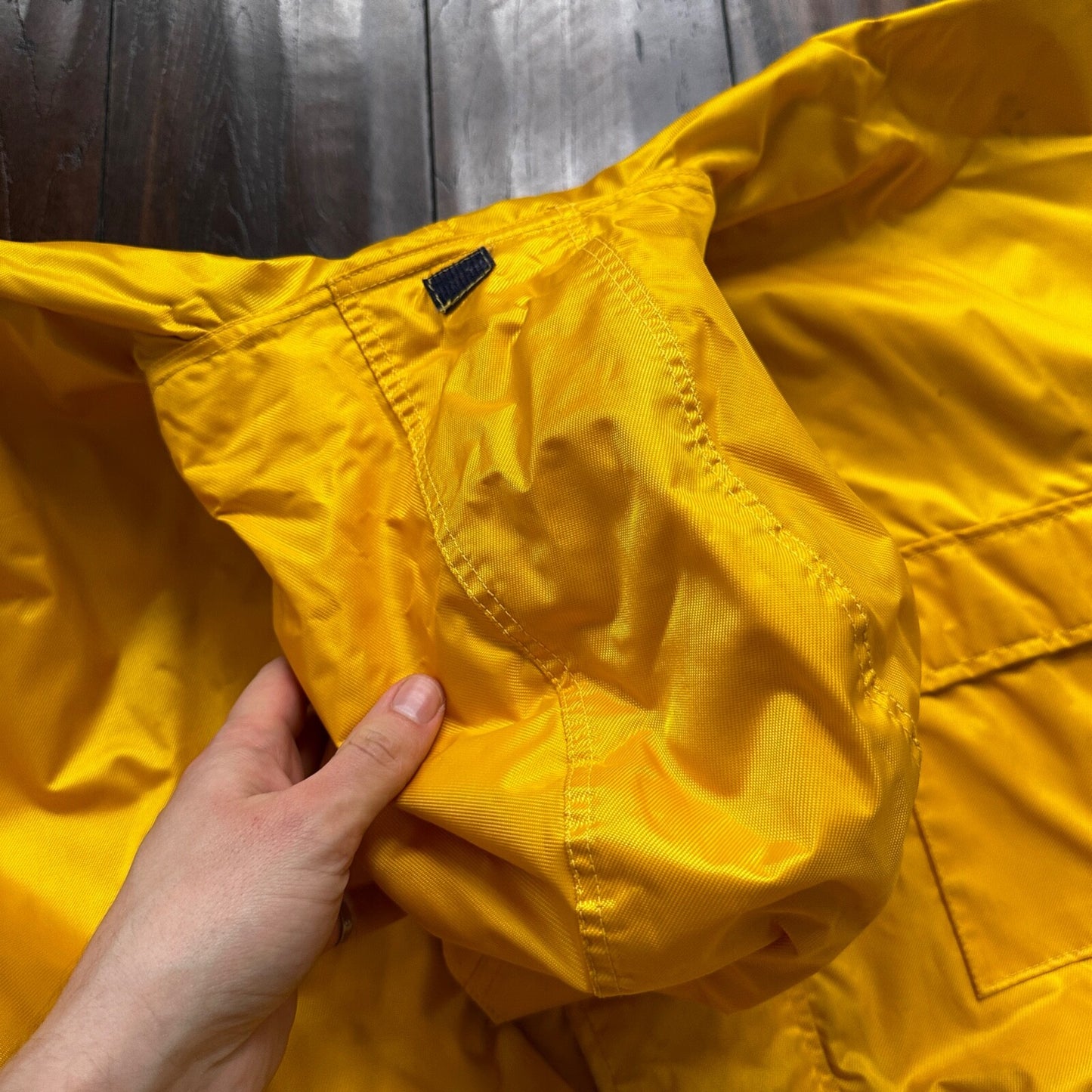 VTG Terrramar 1990s Diamond Jacket Mens Yellow XL Parka Rain Workwear