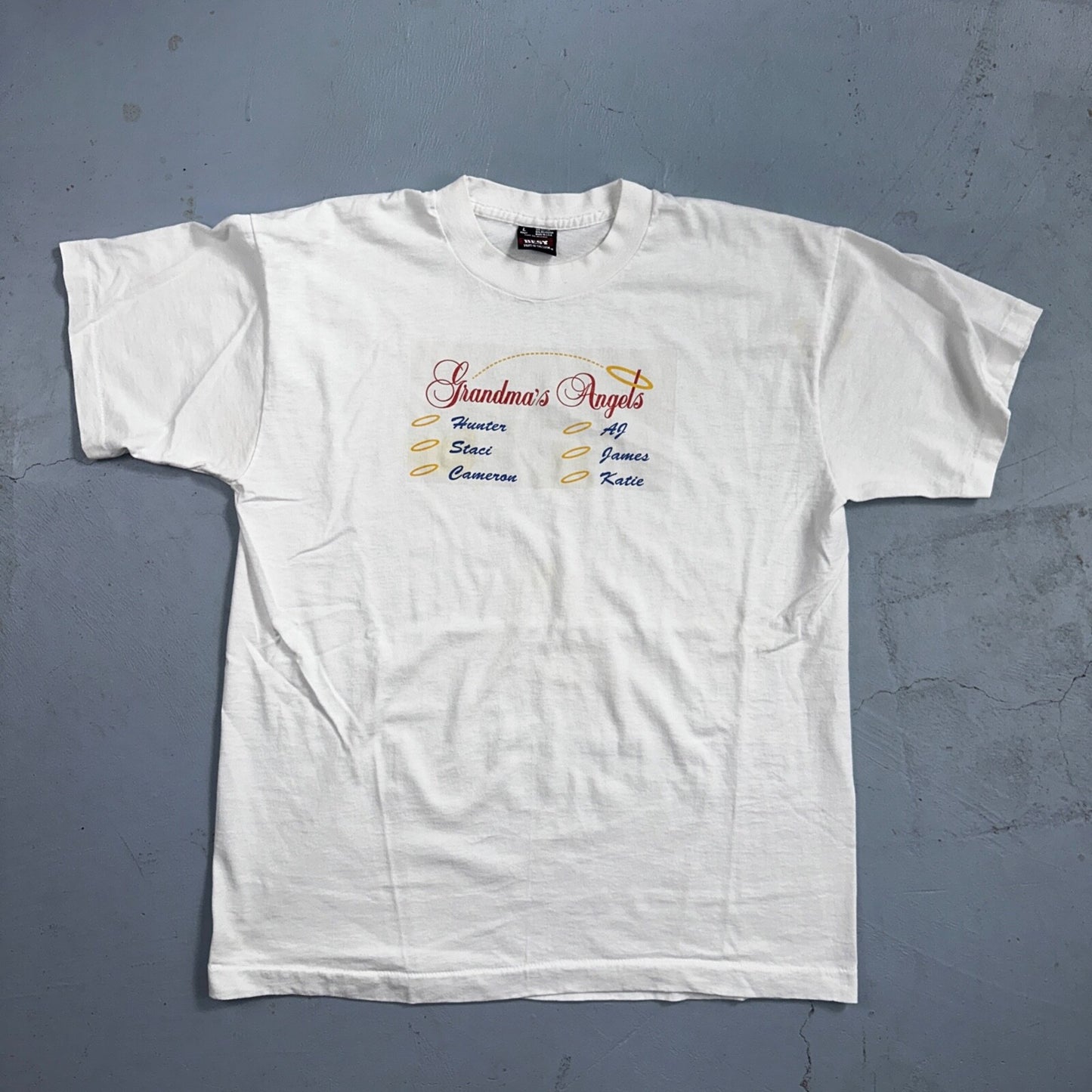 Grandmas Angels 90s VTG T Shirt Wild Sick Death Jesus Heaven Pray RIP Single Rap