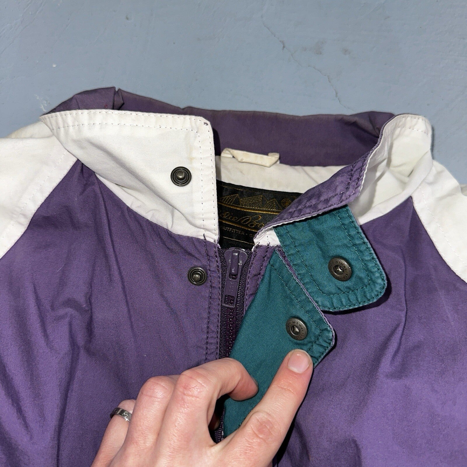 Vintage Eddie Bauer Bomber Jacket Men’s Medium Purple Jacket Wind Breaker