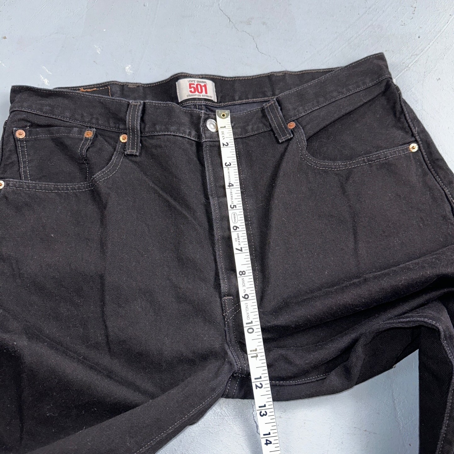 Levis 501 Vintage Y2K Mexico XX Straight Leg Jeans Black Dark Wash 38x30