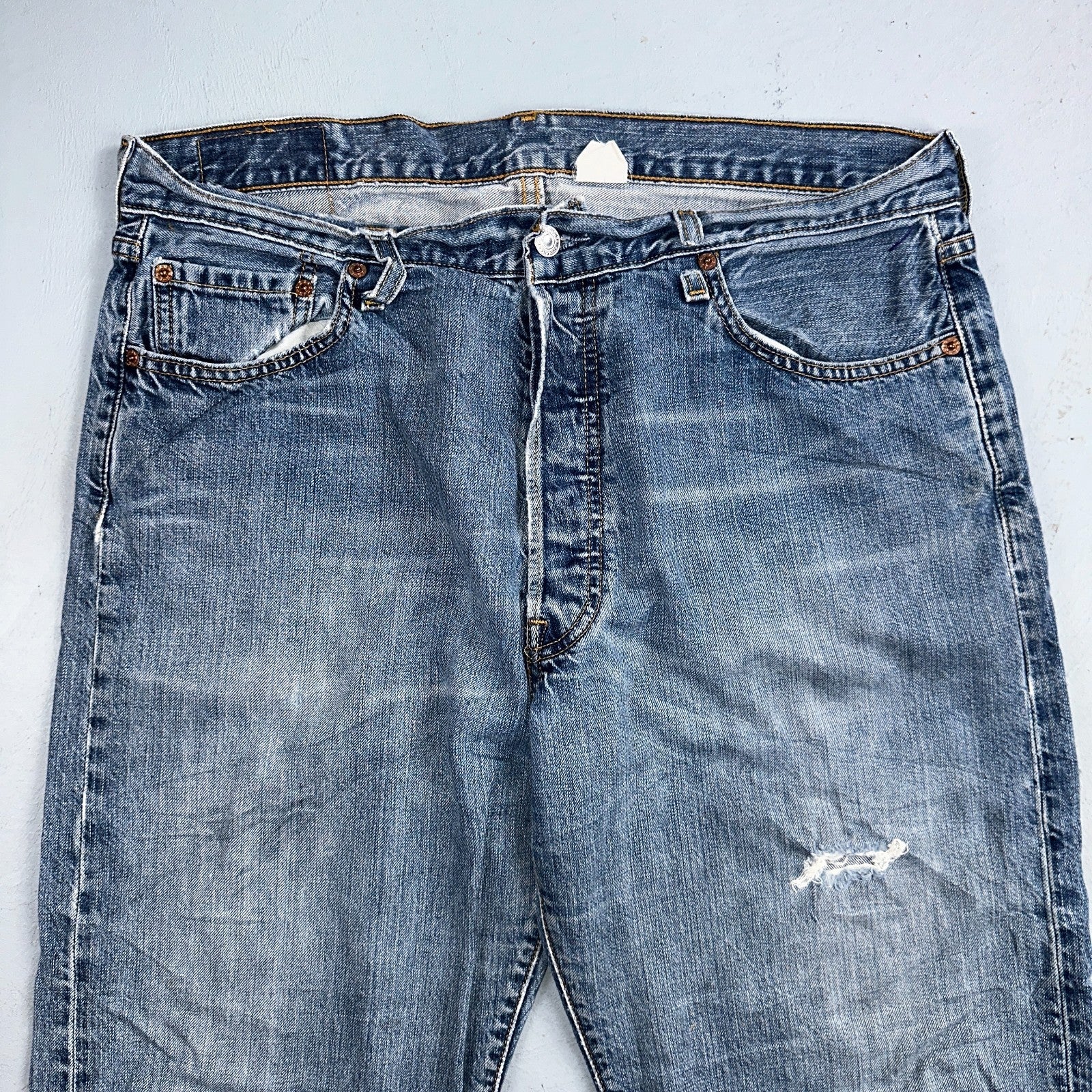 Levis 501 Vintage Y2K 90s XX Straight Leg Jeans Blue Light Wash 36x32 Act 35x31