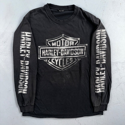 Harley Davidson Y2K Long Sleeve Grunge VTG T Shirt Cleveland Ohio Music 2000s