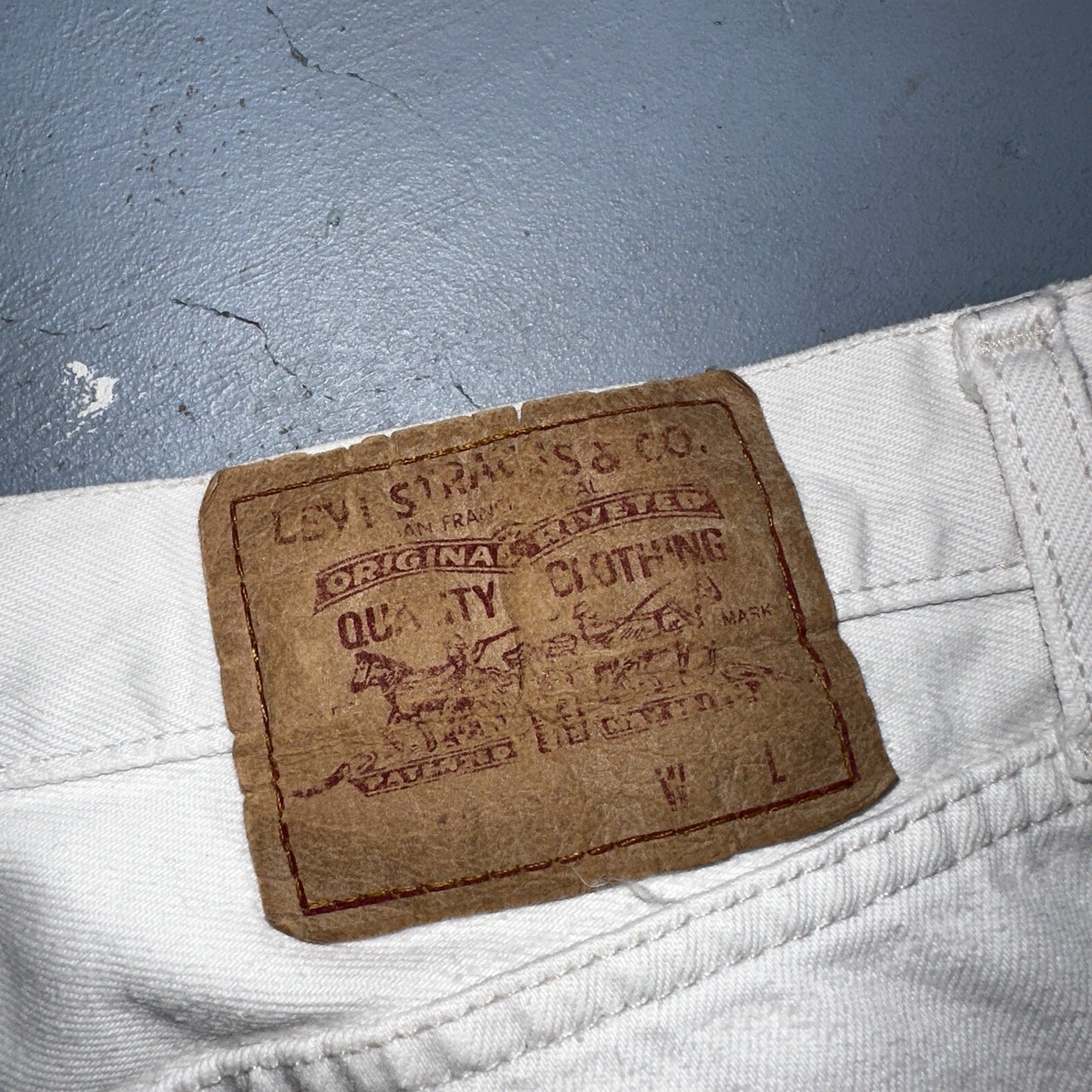 Levis 501 Vintage 90s XX Straight Jeans White Bleached 36x36 Act 30x28 Altered