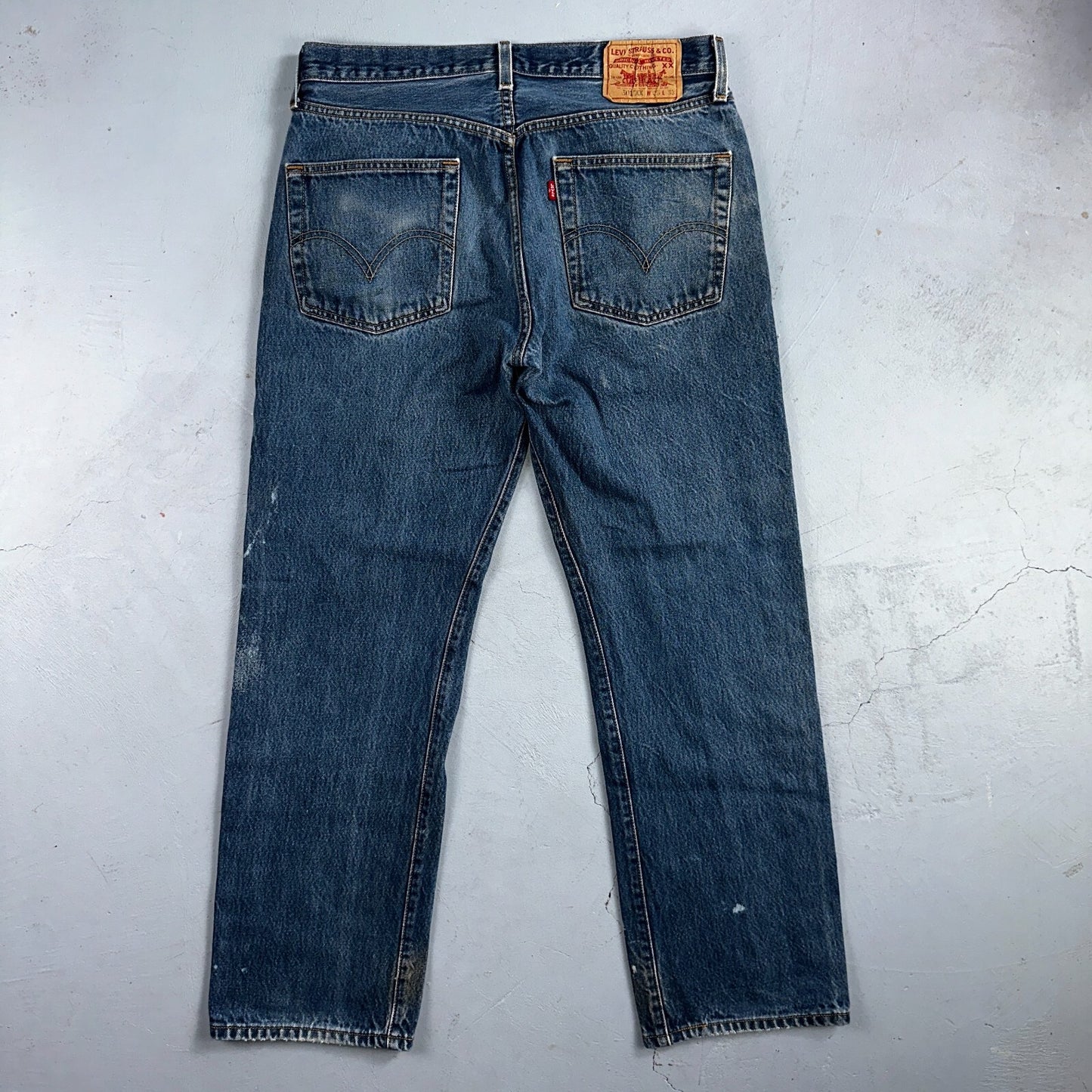 Levis 501 Vintage Y2K XX Straight Leg Jeans 90s Blue Med Wash 35x33 Act 33x29