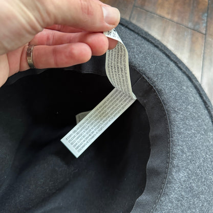 FOREVER 21 Fedora Hat Women's M/L 100% Wool Black Felt Wide Brim Cap