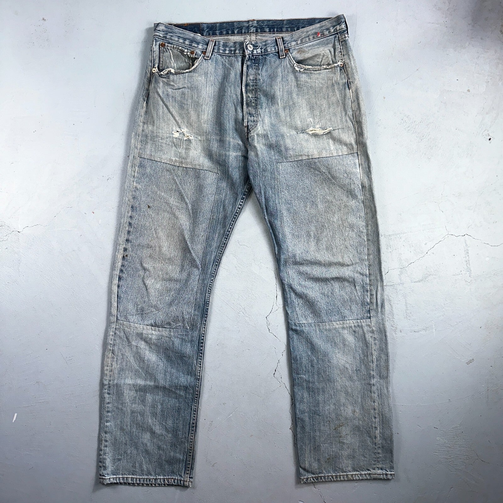 Levis 501 Vintage Y2K XX Straight Leg Jeans Blue Light Wash 38x34 Act 38x32