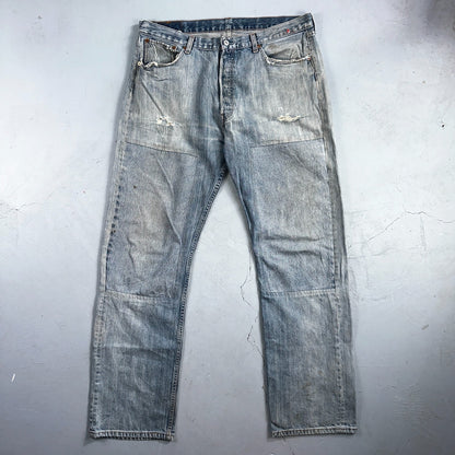 Levis 501 Vintage Y2K XX Straight Leg Jeans Blue Light Wash 38x34 Act 38x32