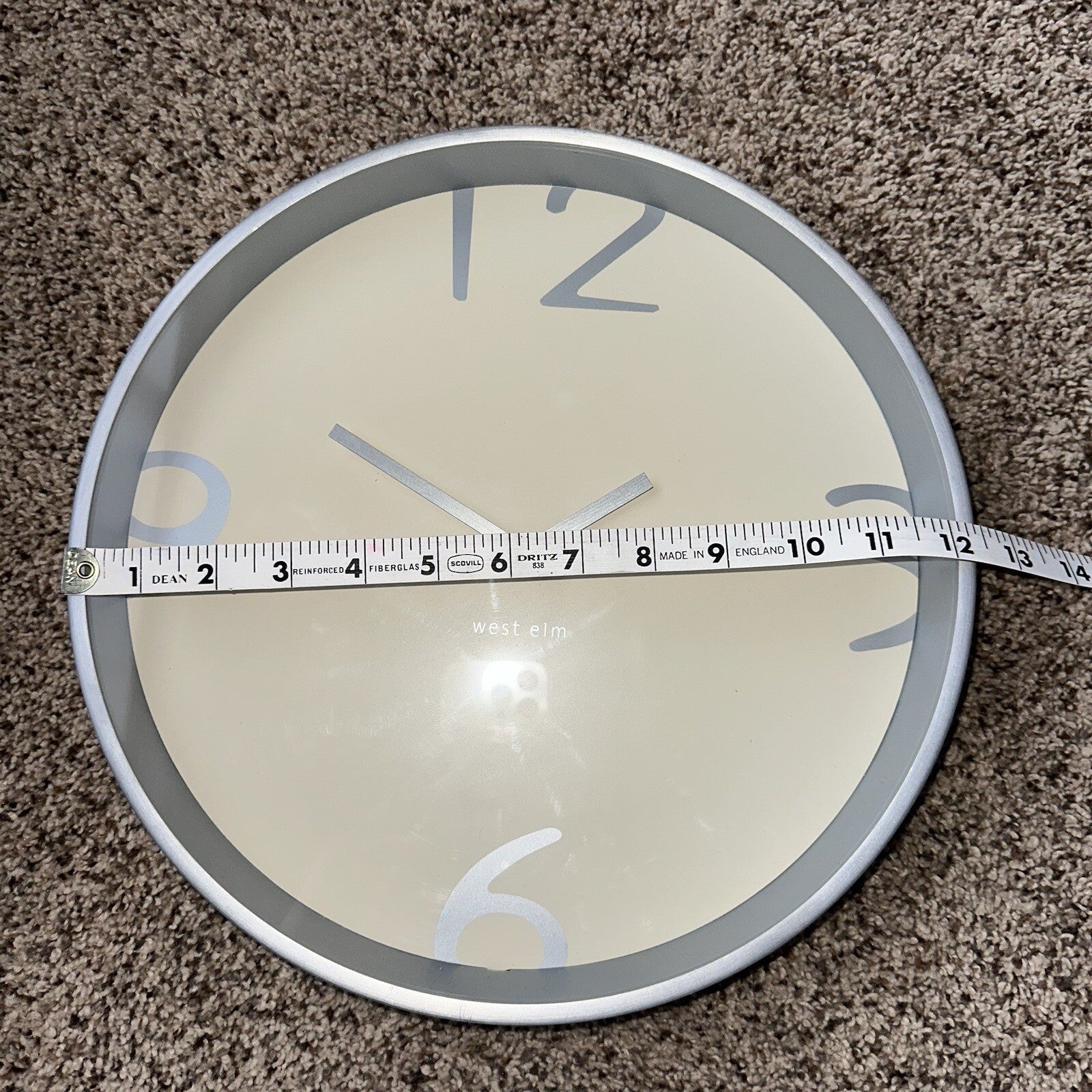 West Elm Modern 12 Inch Wall Clock Display Hotel Office Minimalist MCM Vtg DWR