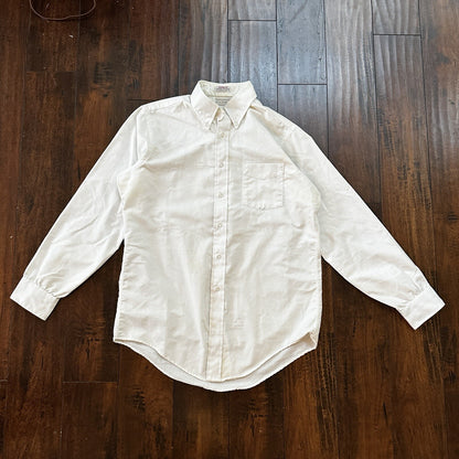 Vintage Norm Thompson USA Mens Long Sleeve Button Up Shirt White 80s