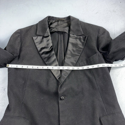 VTG 1930s Mens 1 PC Suit Tuxedo Coat Jacket Black 20s Antique Skinners Satin