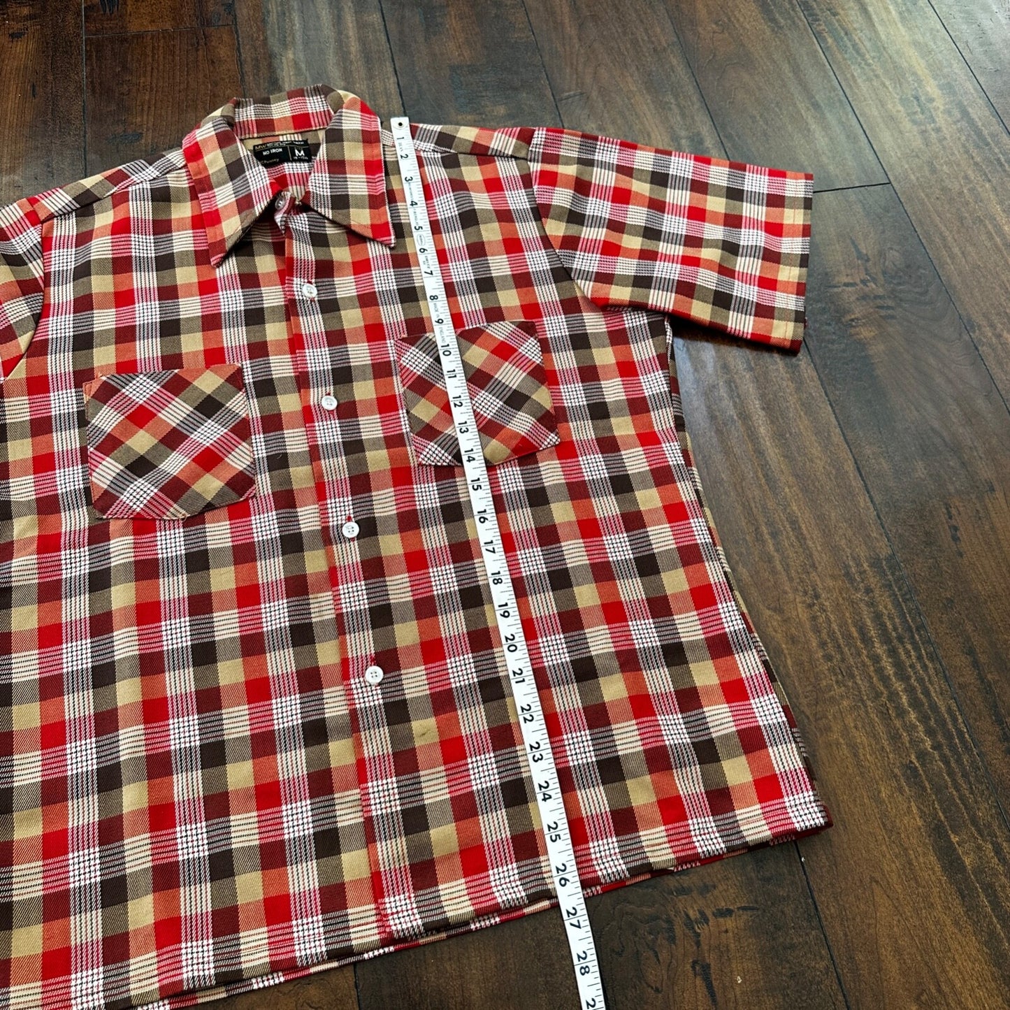 Vintage Big Mac Shirt Mens 15 Red Plaid Short Sleeve 90's JC Pennys Mens