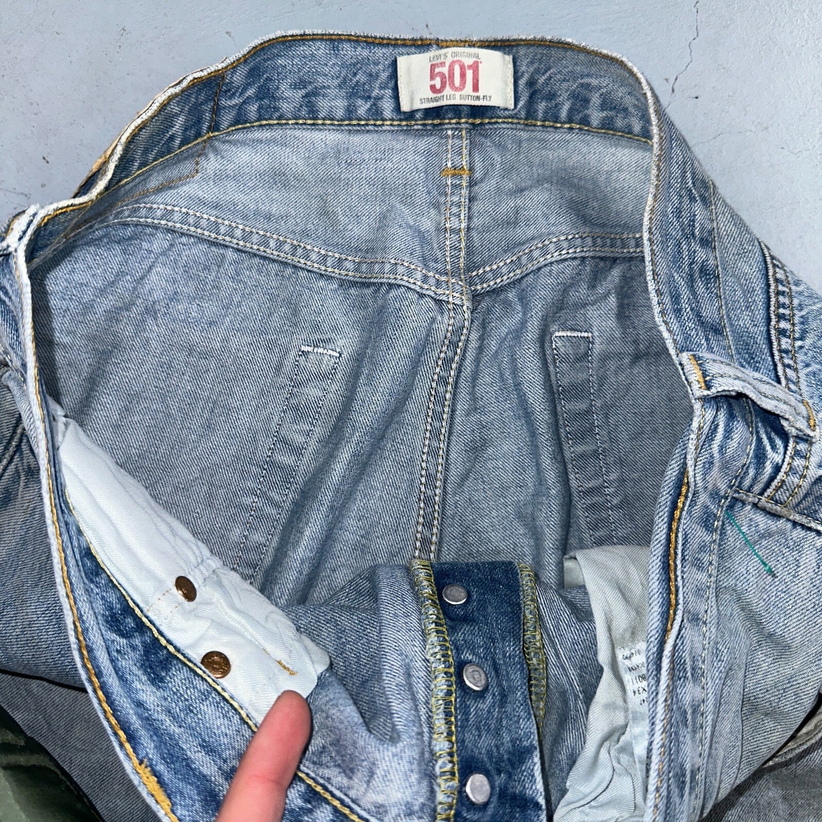 Levis 501 Vintage Y2K XX Straight Leg Jeans Blue Light Wash 34x34 Act 35x30