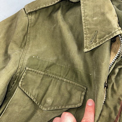 Vintage Military Jacket Green Button Up Vietnam Era 60s 70s M65 M1951 Parka